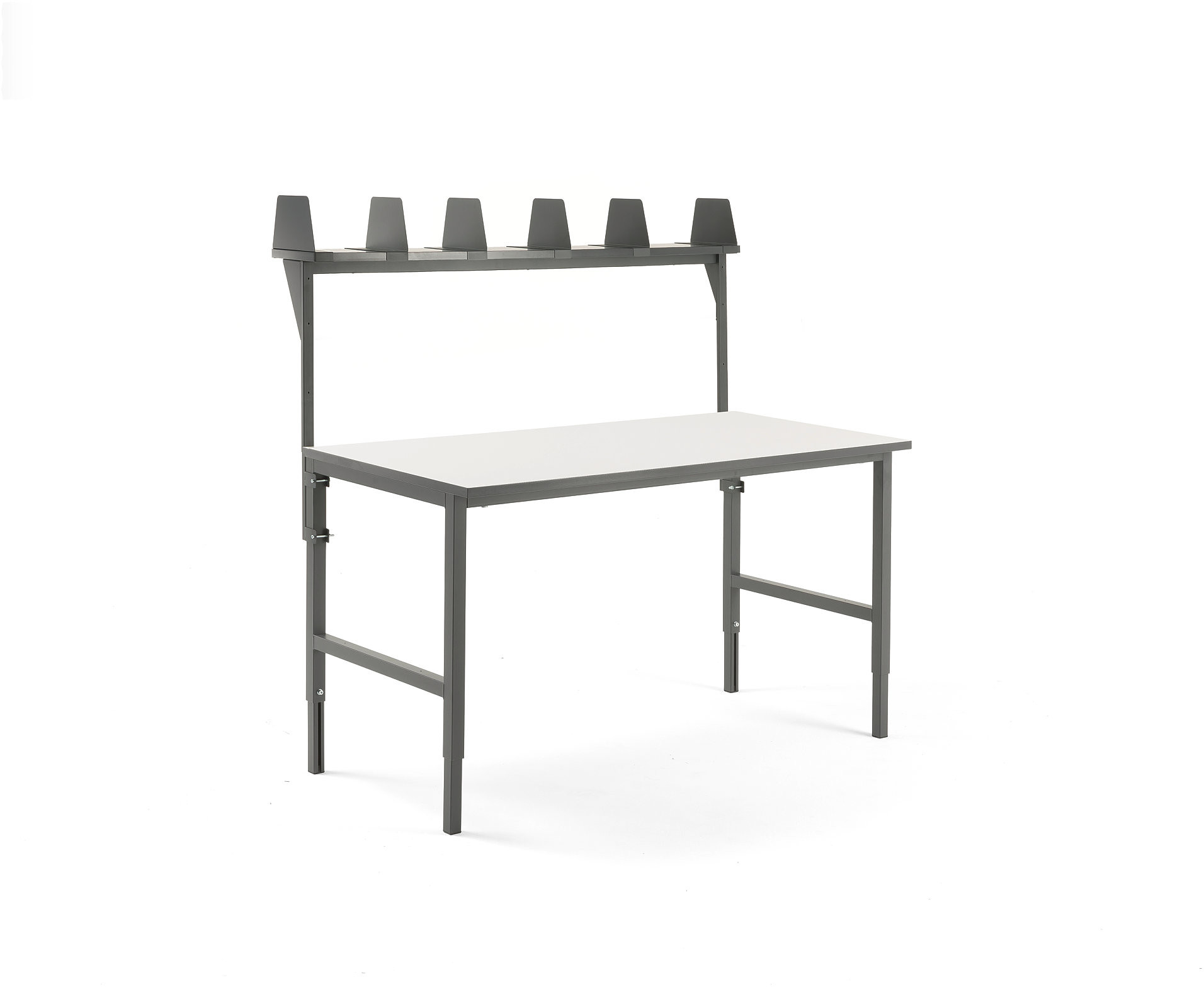 AJ Produkty Kompletny stół roboczy z kółkami 1600x750 mm, górna półka