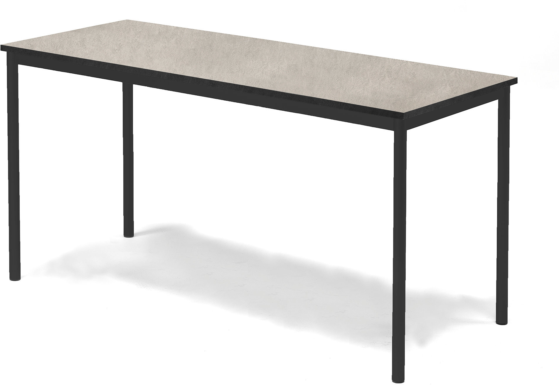 AJ Produkty #en Table Sonitus 1600x700h.720 mm. Frame black, tabletop grey linoleum, F