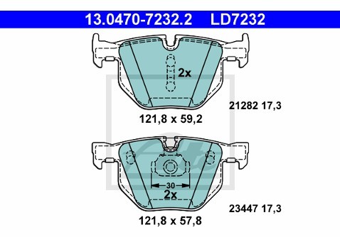 ATE Klocki hamulcowe - komplet 13.0470-7232.2
