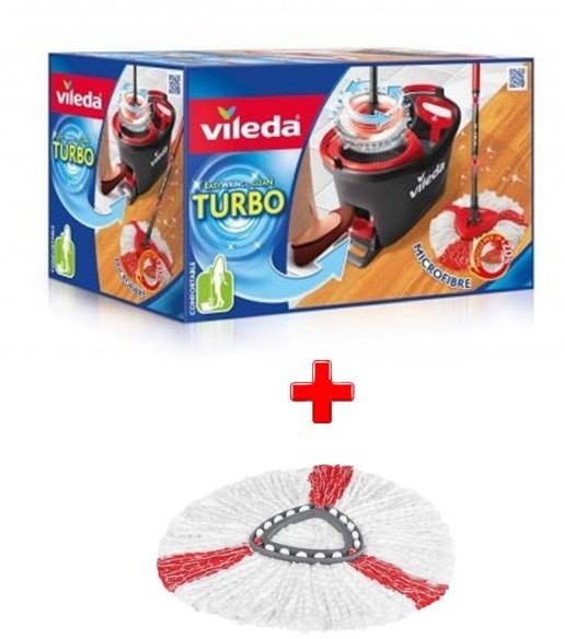 Vileda FHP Zestaw Easy Wring Turbo + Wkład Turbo Czerwony 151608 Zes000024