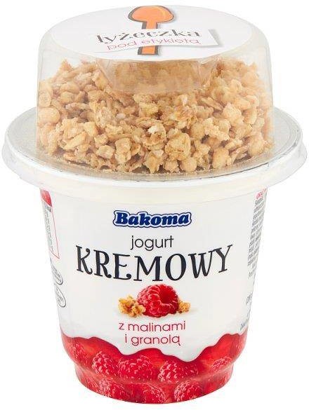 Bakoma Jogurt kremowy z malinami i granolą 230 g SPAR-5900197023842