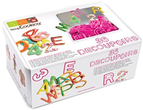 Unbekannt ScrapCooking 3986 Box metalowy 36 foremka do wycinania tworzyw sztucznych ABC, 012 tworzywo sztuczne Jednostka wielokolorowa 19,5 x 13 x 8 cm 36 (S) 3986