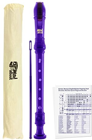 Mad About Mad About Rejestrator opisów REC04, sopran szkolny z torbą, prętem do czyszczenia i wykresem palców, fioletowy MA-REC04