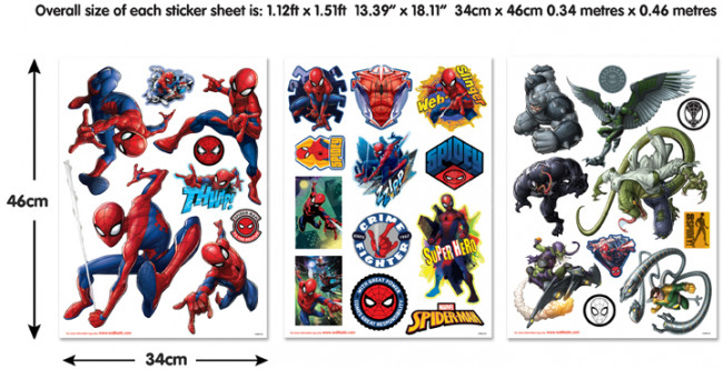 Walltastic 44746 naklejka na ścianę z Marvel Spiderman, winyl,, kolorowa, 37.5 x 4 x 18 cm 44746