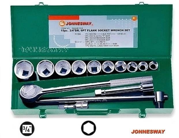 Jonnesway Zestaw kluczy 6-kątne, 3/4