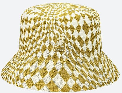 Kangol Kapelusz Warped Check Bucket K3489 GOLDEN PALM/NATURAL K3489 GOLDEN PALM/NATURAL