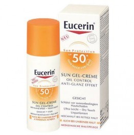 Eucerin Oil Control SPF 50+ krémový gél na opaľovanie na tvár 50 ml