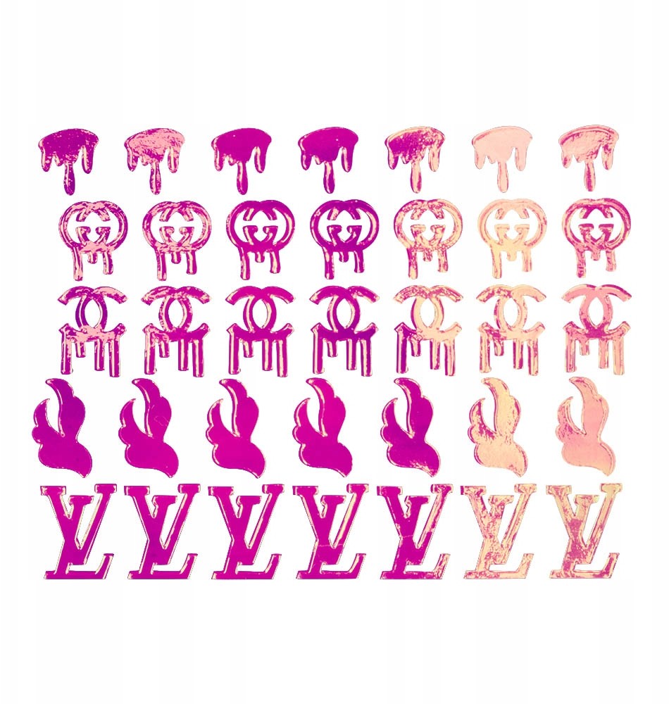 Naklejki Do Paznokci 3D Holo Laser Logotypy 24