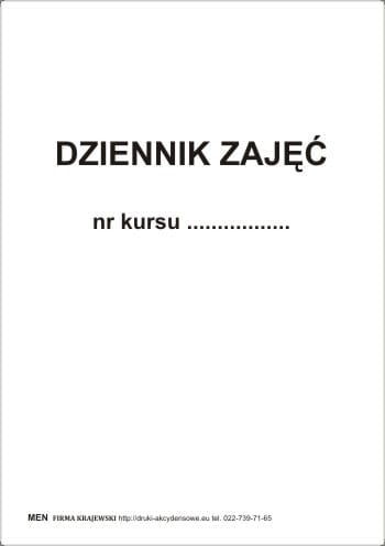 Firma krajewski Dziennik zajęć kursu [Men]