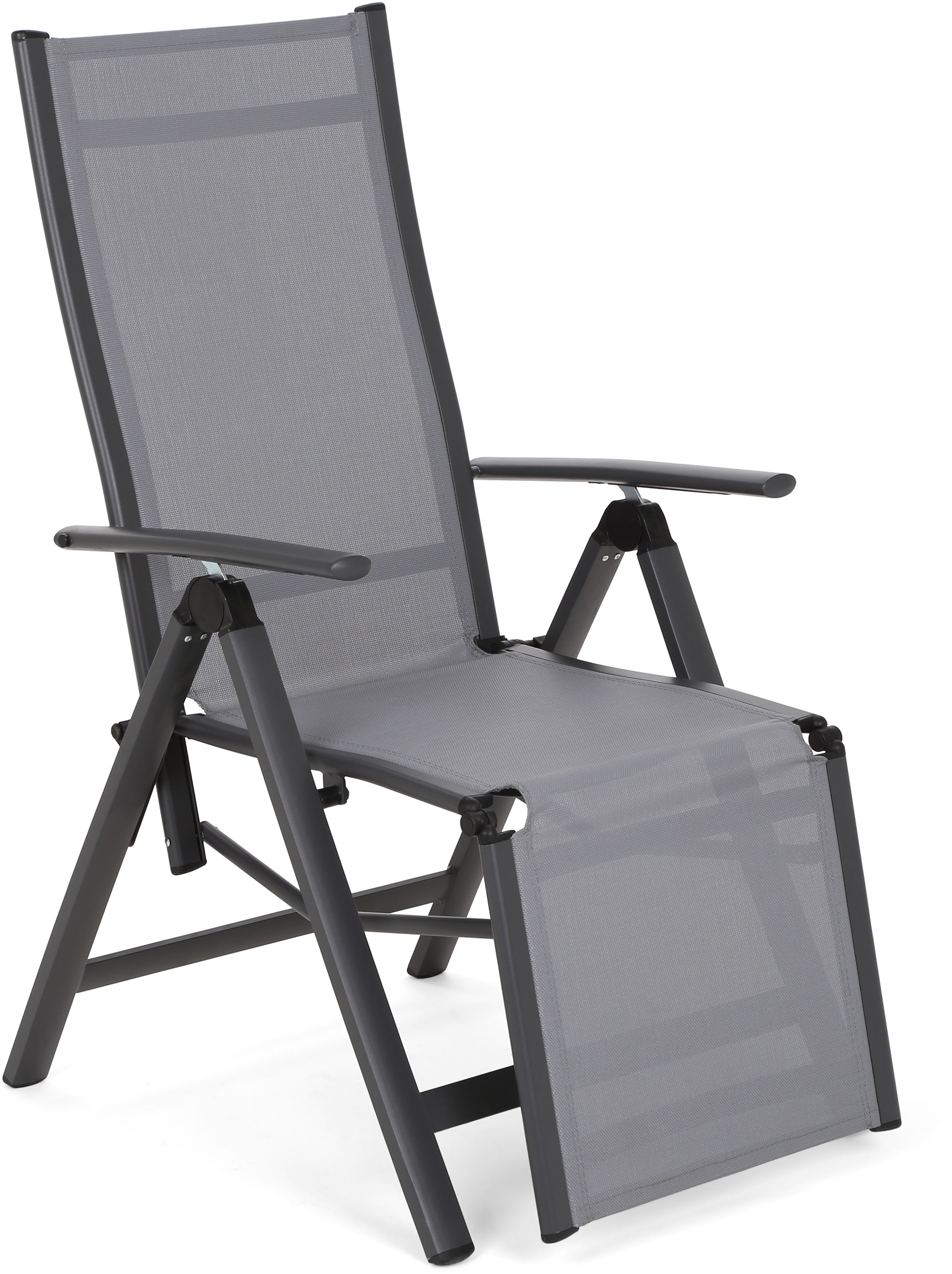 HOME & GARDEN Krzesło ogrodowe aluminiowe Ibiza Relax Grey / Window Grey 569841