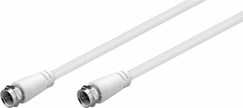 Goobay Kabel antenowy satelitarnej (klasa A+, 95 dB), 3X ekranowany; kabel antenowy Sat (klasa A+, 95 dB), 3X ekranowany, 1 m, biały - wtyk F > wtyk F (całkowicie ekranowany)