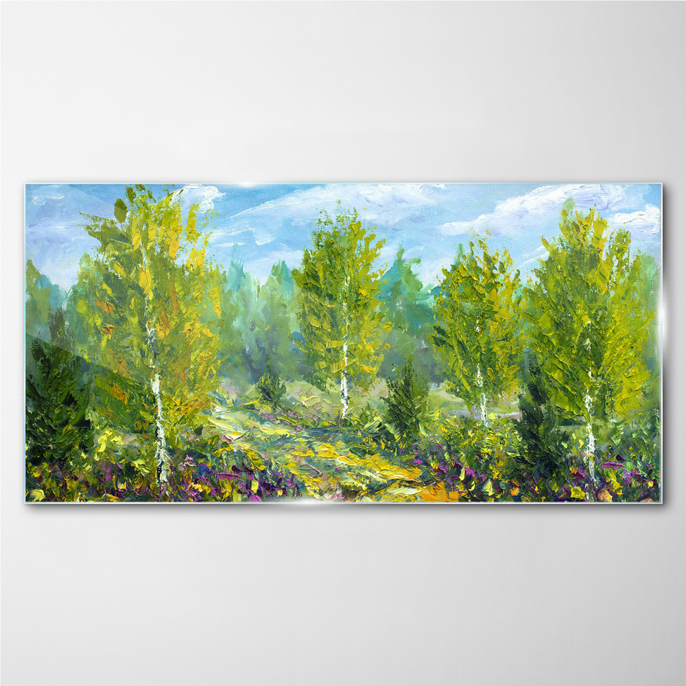 PL Coloray Obraz na Szkle malarstwo las 100x50cm