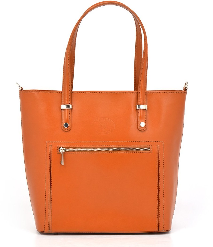 Vera Pelle vp1024 camel Klasyczna, skórzana shopperka