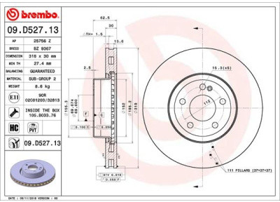 BREMBO 09.D527.13 09.D527.13