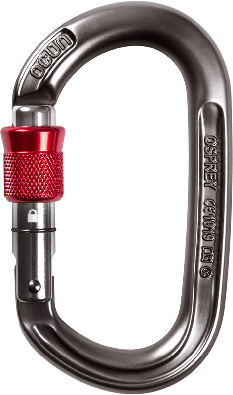 Ocun Osprey Screw Karabinek, antracite/red 2021 Karabinki zakręcane 02450-anthracite/red