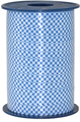 Pattberg Prezent 10 MM 200 m Poly karo  kratkowana tasiemka Ringel, niebieski FBA_3819-612