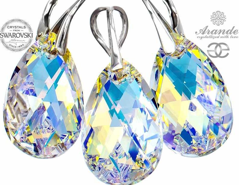 Arande SWAROVSKI piękny komplet AURORA SREBRO 700826