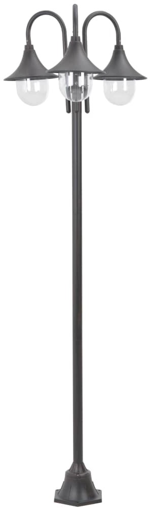 vidaXL Latarnia ogrodowa 3-punktowa, 220 cm, E27, kolor brązu