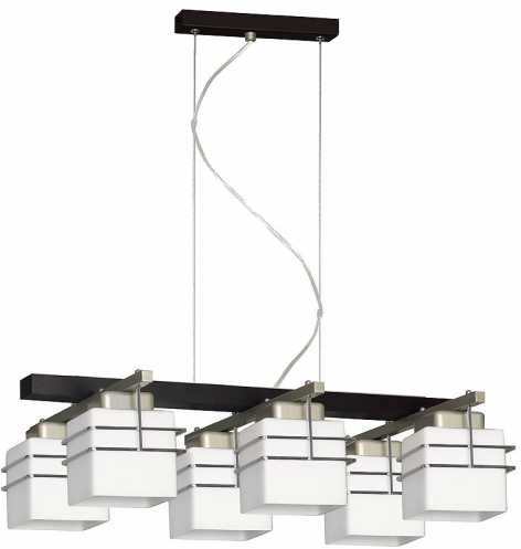 Luminex Lampa wisząca zwis żyrandol Klip 6x60W E27 biały/czarny/beż 0593