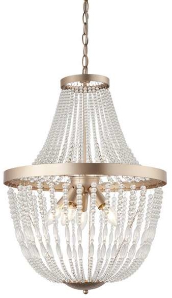 Endon Żyrandol LAMPA wisząca CELINE 81913 Endon pałacowa OPRAWA glamour ZWIS z kryształkami na łańcuchu przezroczysty różowe złoto 81913