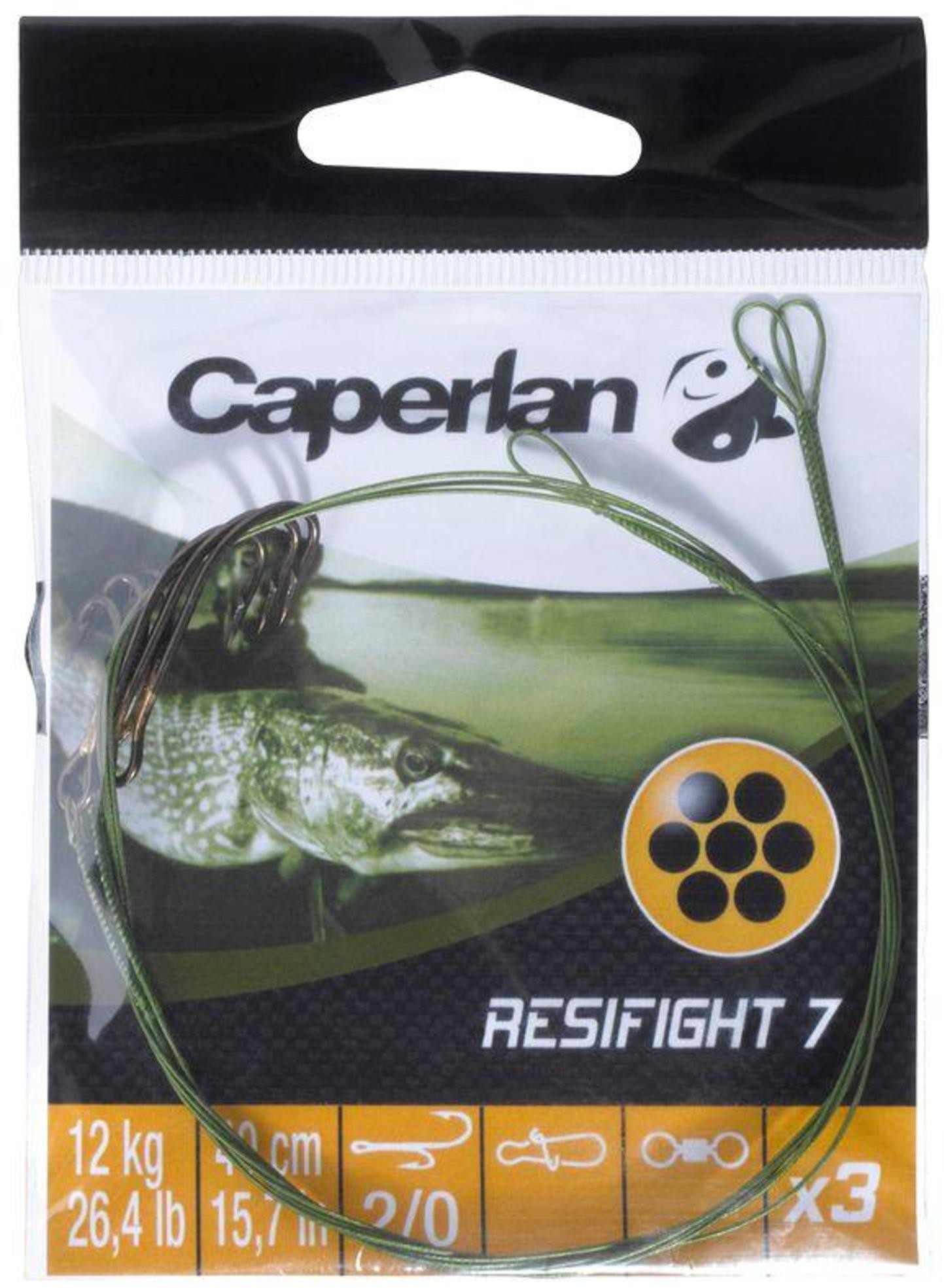 CAPERLAN Przypon na drapieżniki Resifight 7 haczyk Ryder 12 kg Unisex