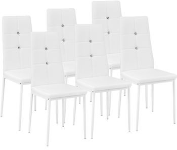 TecTake Zestaw 6 stylowych krzeseł biały 402543