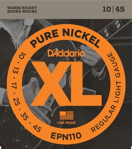 D'Addario Pure Nickel Electric Guitar Strings EPN110