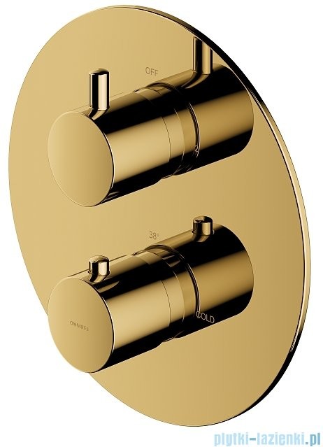 Omnires Y bateria podtynkowa termostatyczna 2-wyjściowa element natynkowy złota Y1236ROGL