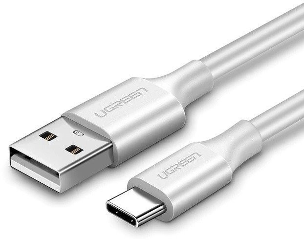 UGREEN Niklowany kabel USB-C QC3.0 0.25m (biały)