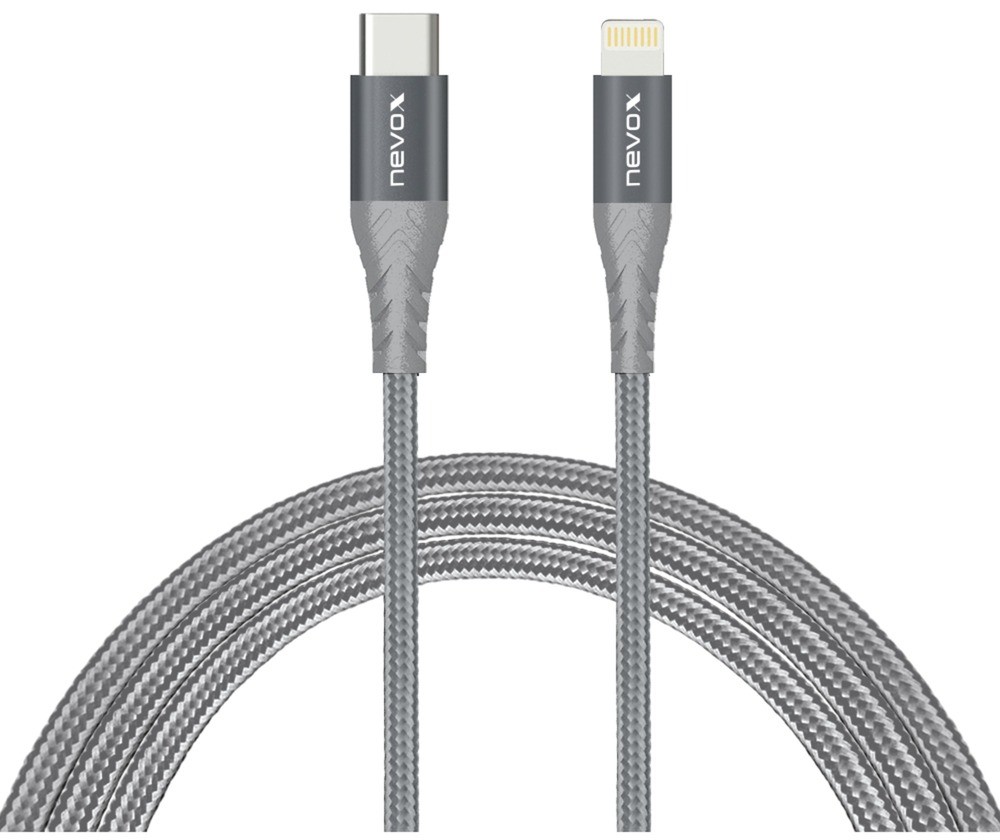 Nevox 1884 kabel Lightning 0,5 m Szary, Srebrny 4250686408843