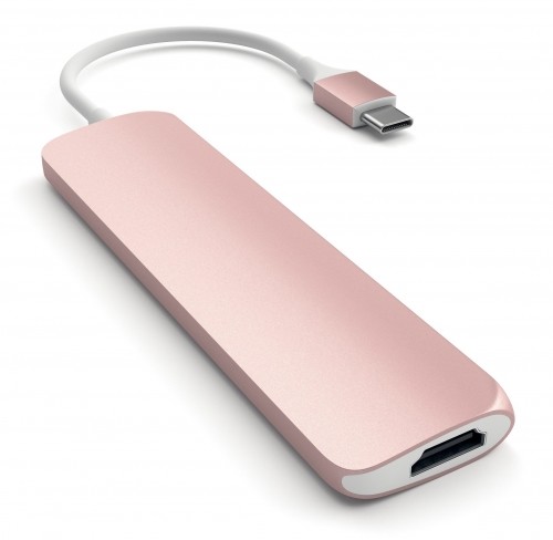 Satechi SATECHI HUB USB-C HDMI 4K USB Rose Gold | MacBook ST-CMAR Slim Aluminum Multi-Port Adapter Rose Gold