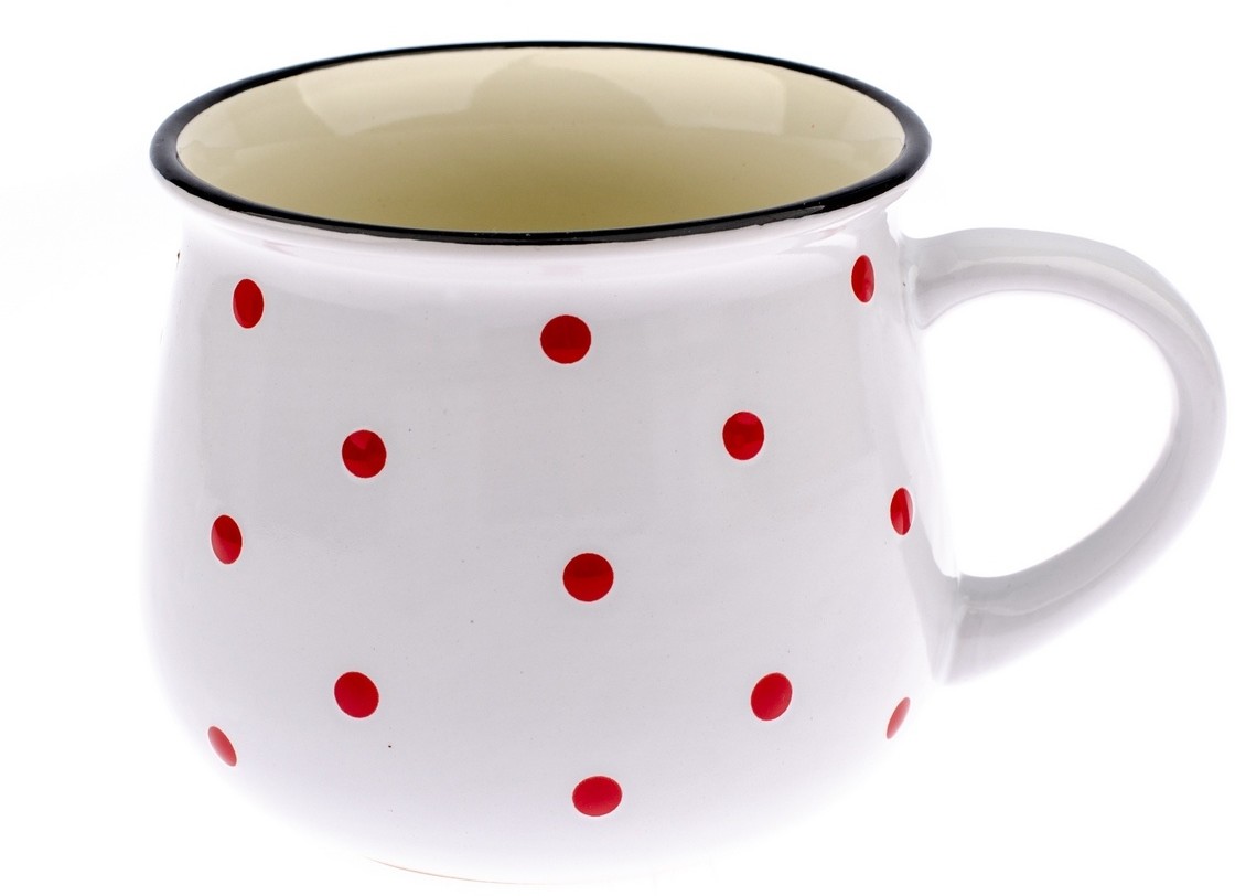 Kubek ceramiczny Dots 770 ml, biały