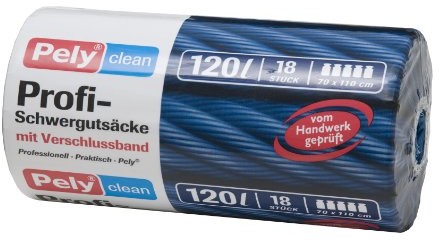 pely Pely 8554 worki Clean profesjonalny dobrze, z zamykający, 120 litrów, 18 sztuki, niebieskie 8554