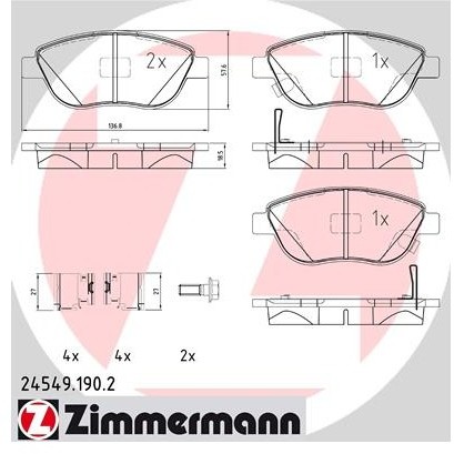 ZIMMERMANN Klocki hamulcowe - komplet 24549.190.2