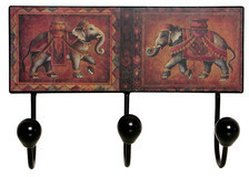 Atrix Wieszak metalowy MDF słonie HR109