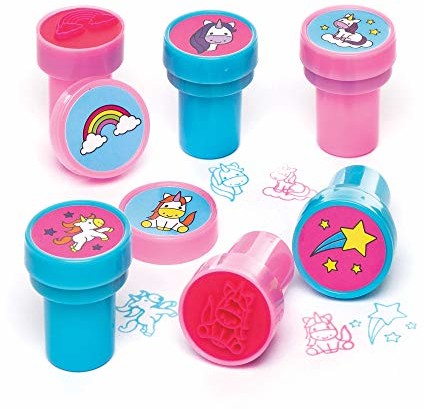 Baker Ross Baker Ross Jednorożec samozamykające stemple do sztuki i rzemiosła  nowość zabawki dla dzieci, idealne przyjęcie, łupy lub poduszki nagród (opakowanie 10 szt.) AR386