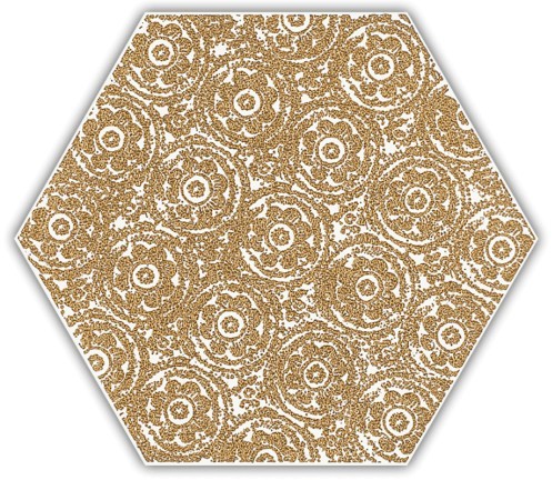 Paradyż Shiny Lines Gold Heksagon Inserto F 19,8x17,1