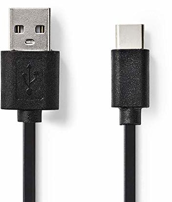 NEDIS Nedis Kabel USB 2.0 typ C męski - A męski, 0,1 m, czarny CCGP60600BK01