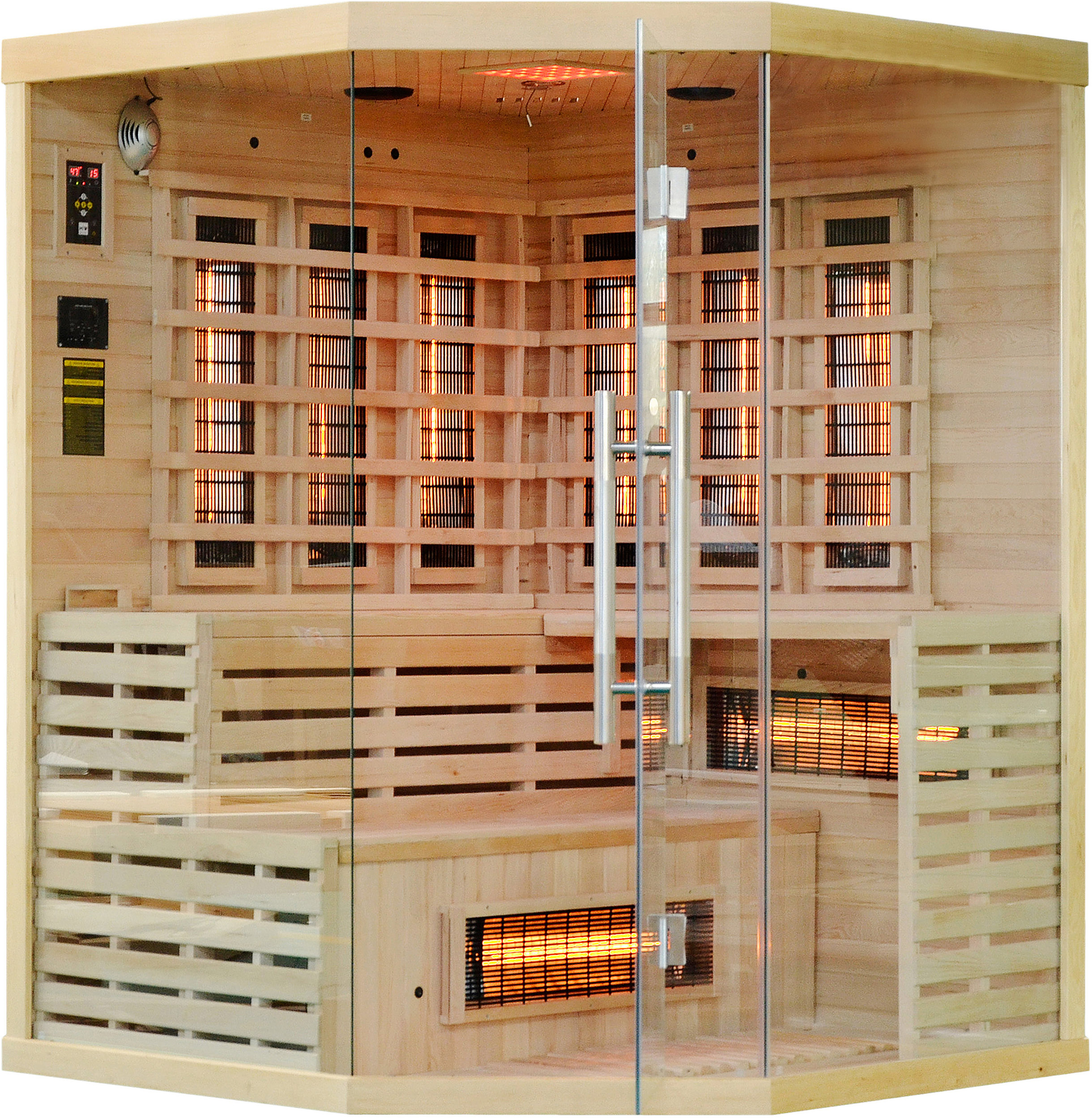 Home&Garden Sauna infrared narożna EA3CR Natural z koloroterapią 913488