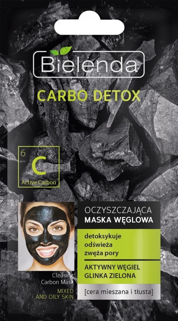 Bielenda Carbo Detox Czarny Węgiel Maska oczyszczająca do cery mieszanej i tłustej 8g 79504