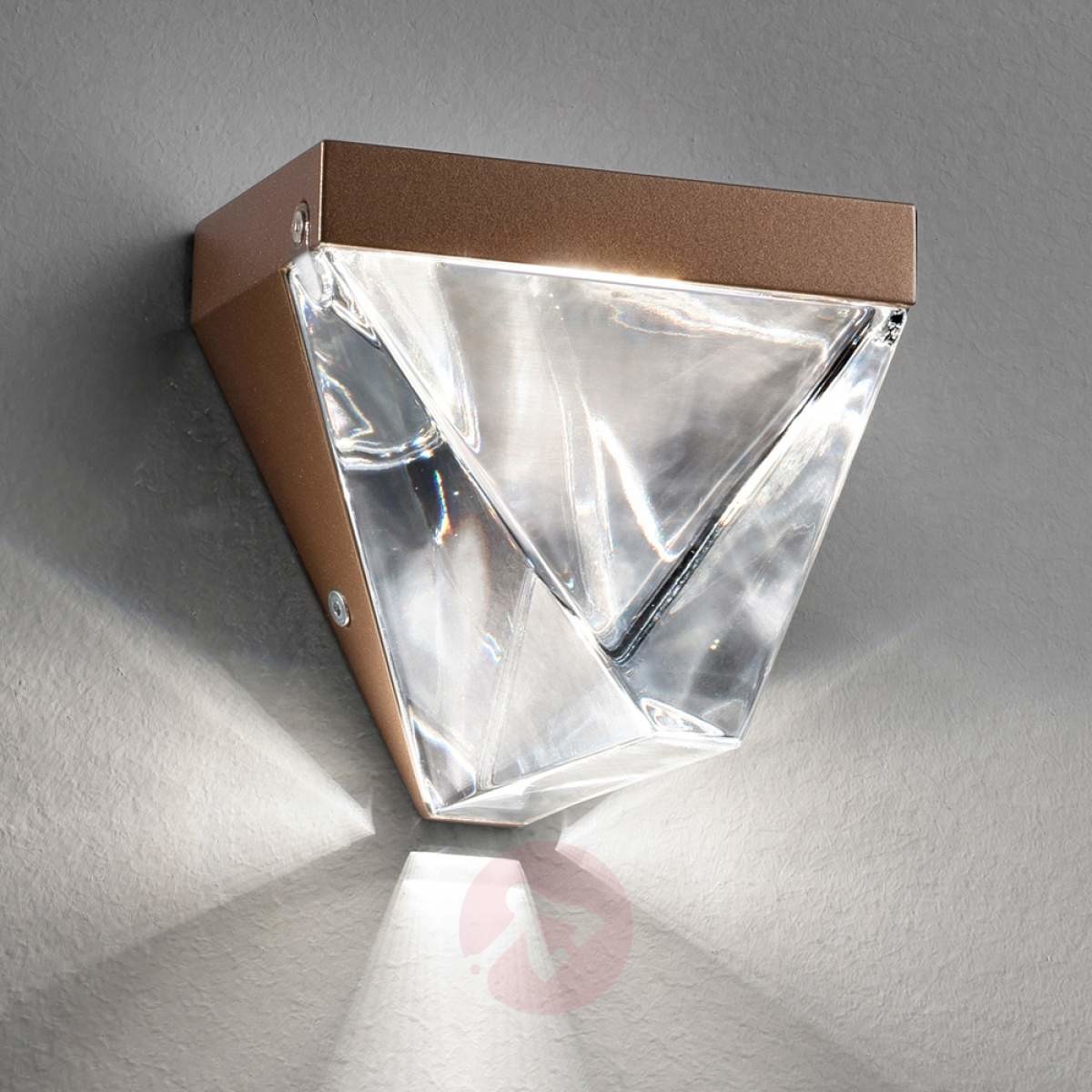 Iskrzący kinkiet LED Tripla, brąz