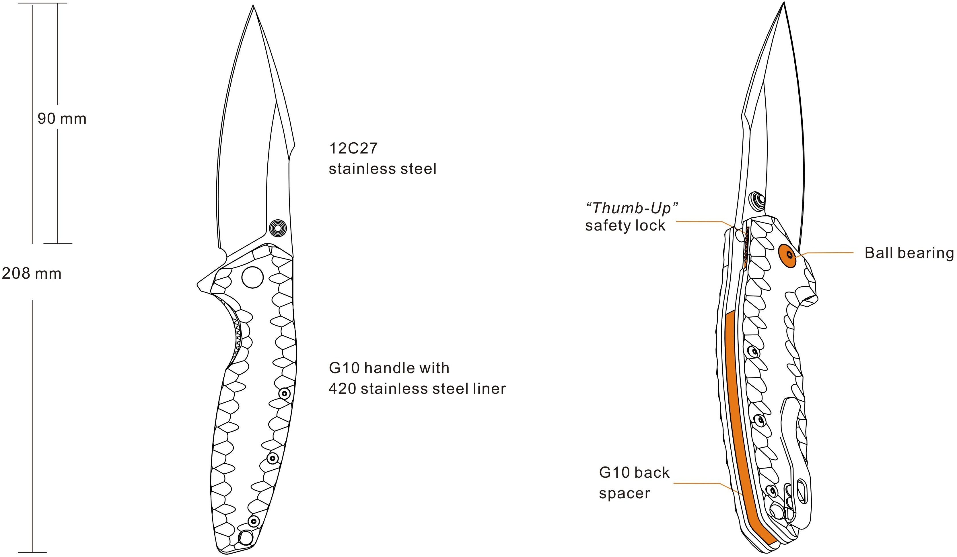 Ruike Nóż Ruike P843-W 340-045