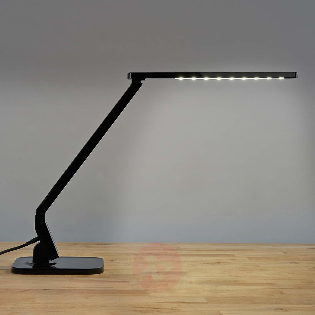 Lampenwelt Czarna lampka na biurko LED Eleni