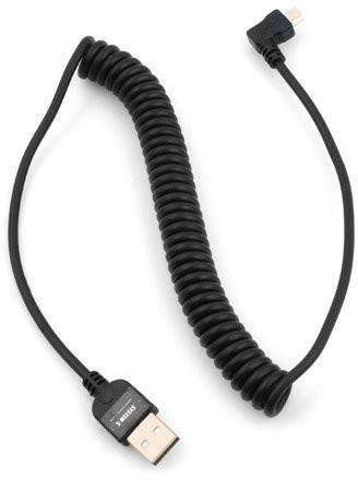 System-S Micro Kabel ładujący kabel USB kabel do transmisji danych kąt 90 ° kąt wtyk kątowy przewodem spiralnym 50  135 cm 43504121