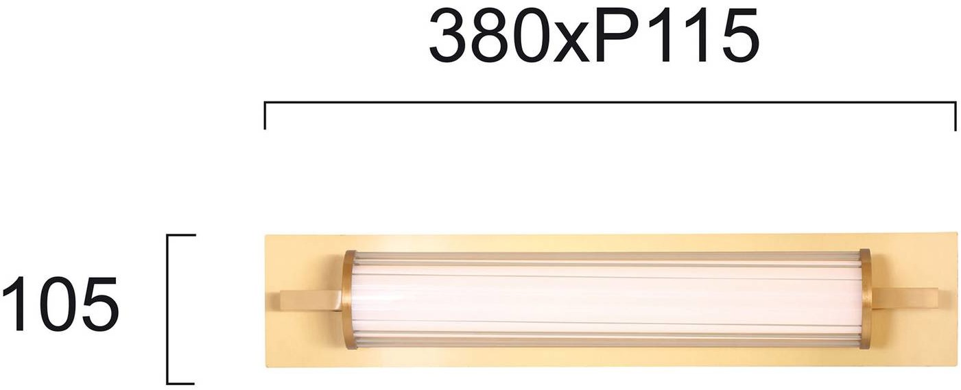 Viokef Kinkiet LED Frida, szkło biały/złoty, kształt rury