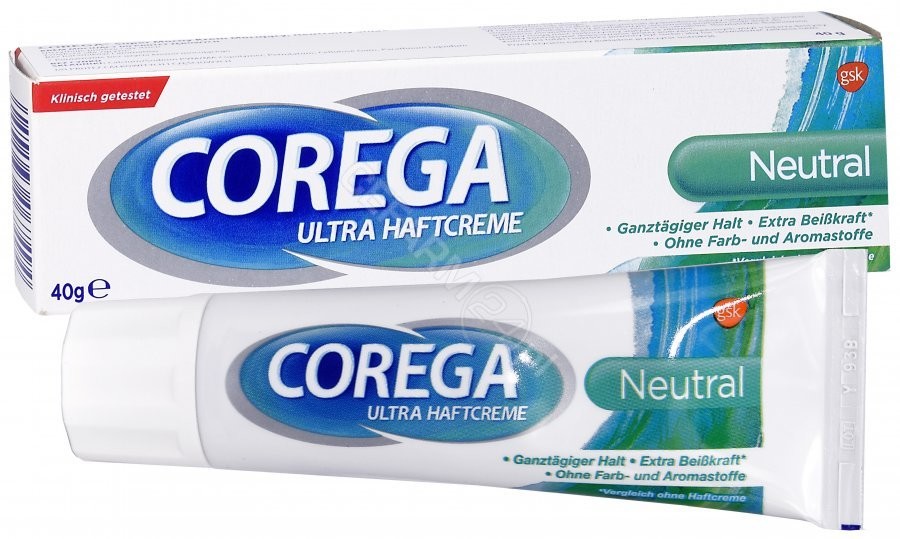 GlaxoSmithKline Corega Super Mocny krem mocujący do protez o neutralnym smaku 40 g + próbka Corega super mocny krem neutralny smak 8,5 g GRATIS! | DARMOWA DOSTAWA OD 199 PLN!