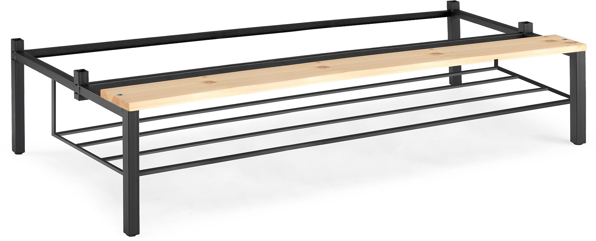 AJ Produkty Nóżki do szaf z ławeczką i półką na obuwie, 410x1200x830 mm, sosna, czarny