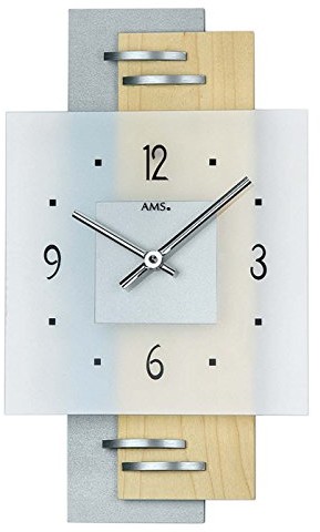 AMS 9248 Zegar ścienny posiada nowoczesny wygląd drewna klonowego W9248