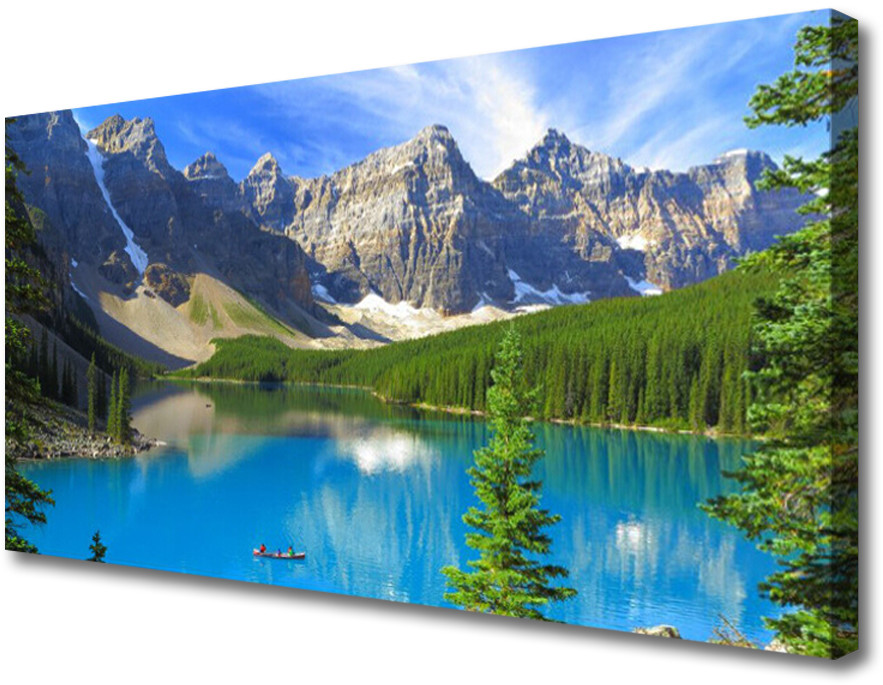 PL Tulup Obraz Canvas Jezioro Góra Las Krajobraz 120x60cm