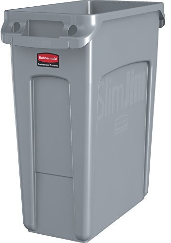 Rubbermaid Commercial Products 1955959 Vented Slim Jim-jego tony, tworzywo sztuczne, 60 l, szary 1971258